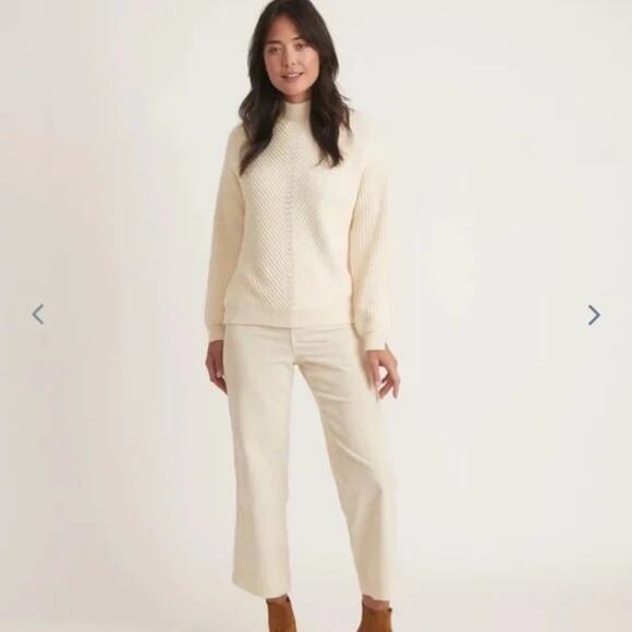 NWT Marine Layer Skylar Ivory Wool Blend Turtleneck Sweater Size Large - Picture 4 of 11